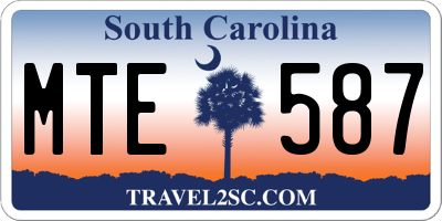 SC license plate MTE587