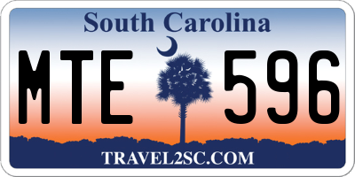 SC license plate MTE596