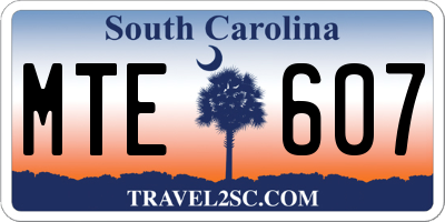 SC license plate MTE607