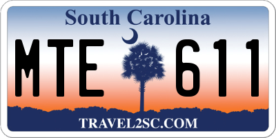 SC license plate MTE611