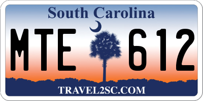 SC license plate MTE612