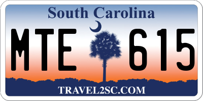 SC license plate MTE615