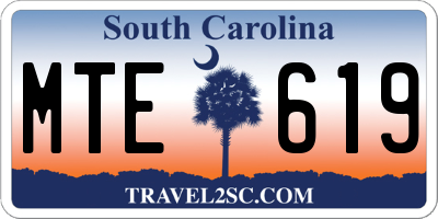 SC license plate MTE619