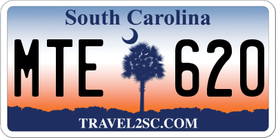 SC license plate MTE620