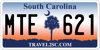 SC license plate MTE621