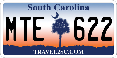SC license plate MTE622