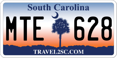 SC license plate MTE628
