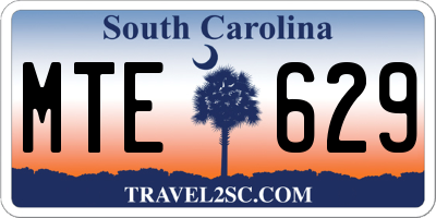 SC license plate MTE629