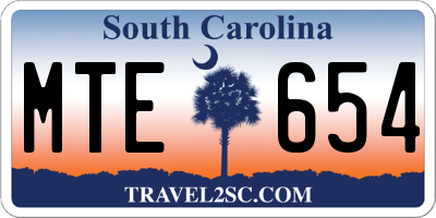 SC license plate MTE654