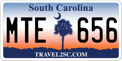 SC license plate MTE656