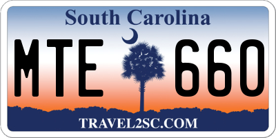 SC license plate MTE660