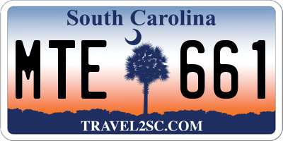 SC license plate MTE661