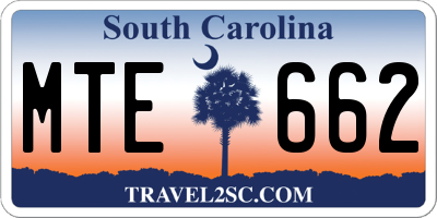SC license plate MTE662