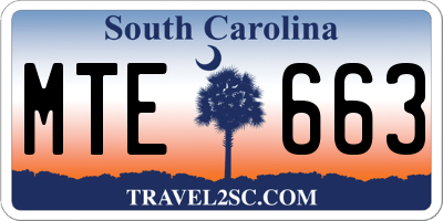 SC license plate MTE663