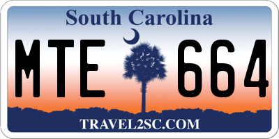 SC license plate MTE664