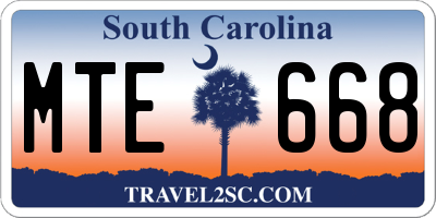 SC license plate MTE668