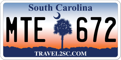 SC license plate MTE672