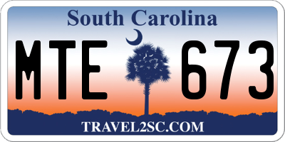 SC license plate MTE673