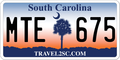 SC license plate MTE675