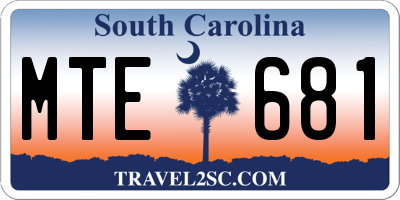 SC license plate MTE681