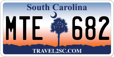 SC license plate MTE682