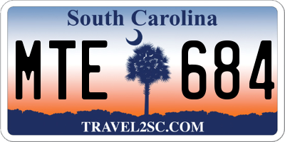 SC license plate MTE684