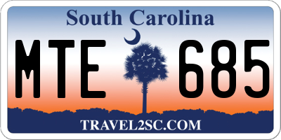 SC license plate MTE685