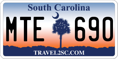 SC license plate MTE690