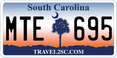SC license plate MTE695