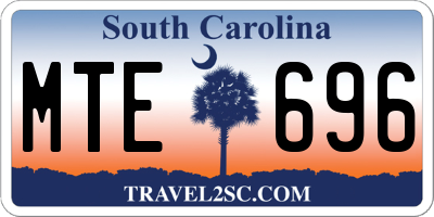 SC license plate MTE696
