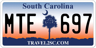 SC license plate MTE697