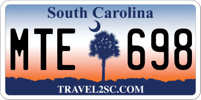 SC license plate MTE698