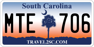 SC license plate MTE706