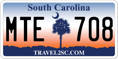 SC license plate MTE708
