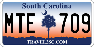 SC license plate MTE709