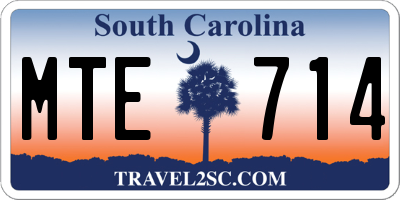 SC license plate MTE714