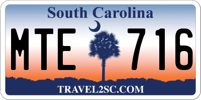 SC license plate MTE716