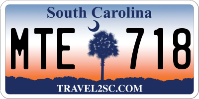 SC license plate MTE718