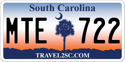 SC license plate MTE722