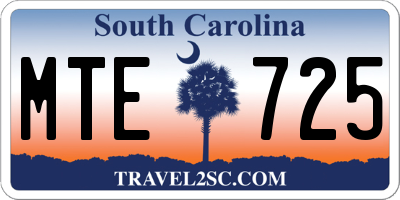 SC license plate MTE725