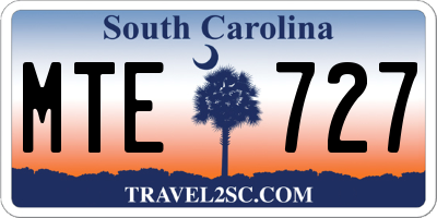 SC license plate MTE727