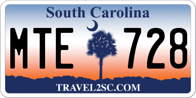 SC license plate MTE728