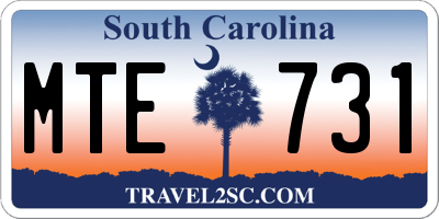 SC license plate MTE731