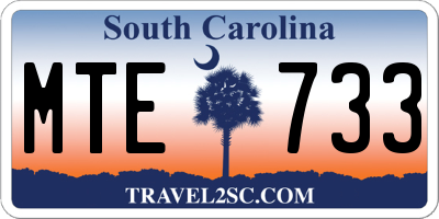 SC license plate MTE733