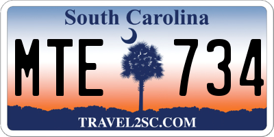 SC license plate MTE734