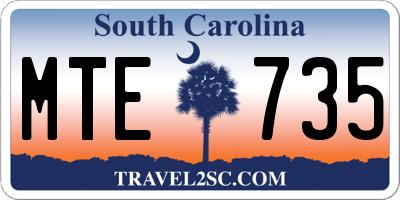 SC license plate MTE735