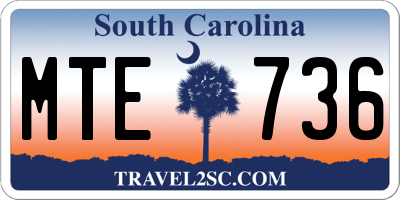 SC license plate MTE736