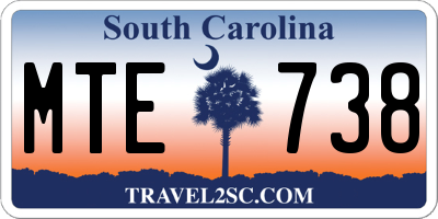 SC license plate MTE738