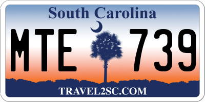 SC license plate MTE739