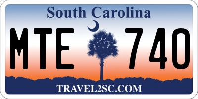 SC license plate MTE740
